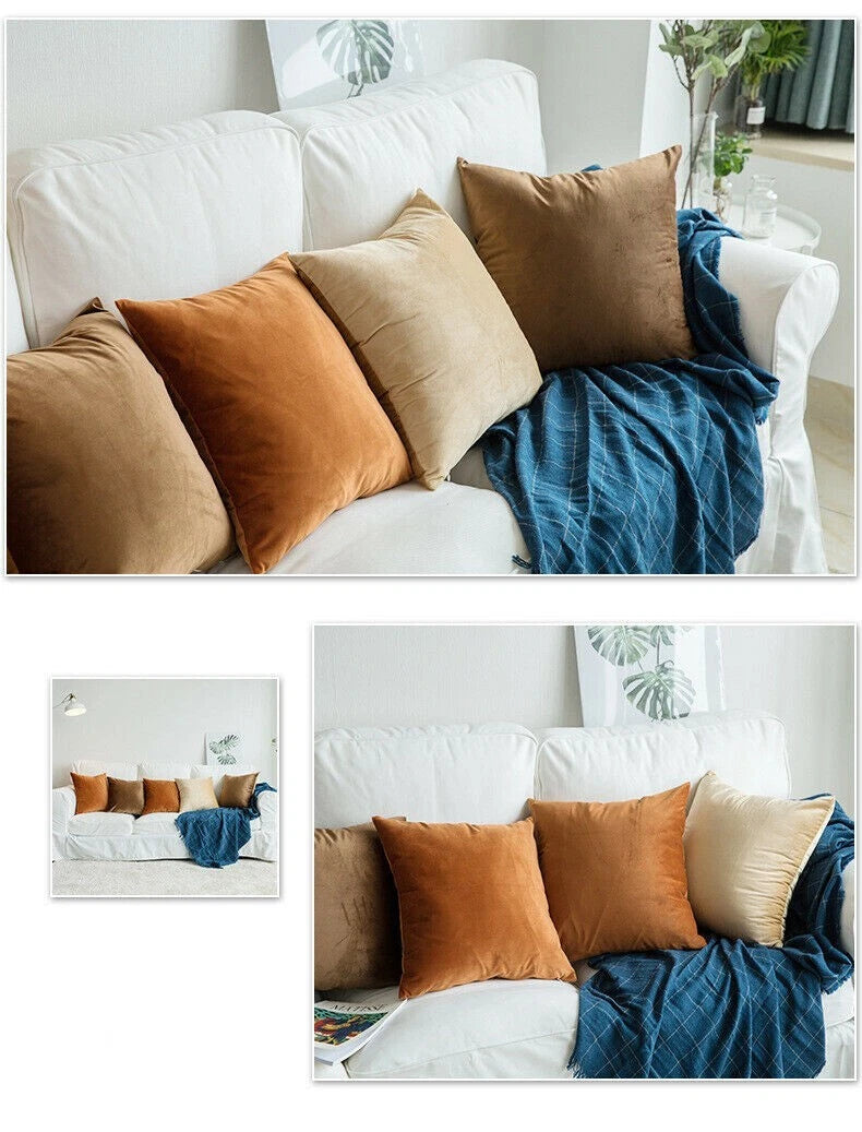 18" 20" 24" 16" Velvet Soft Cushion Cover Throw Pillow Cases Sofa Bed Home Decor