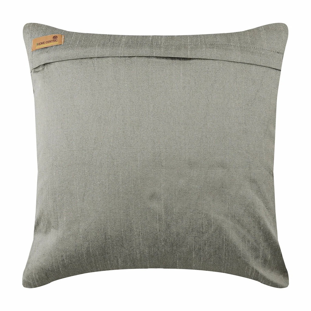 Couch Pillow Case Silver 16"x16", Bed Decor Silk Fabric - Silver Glamor