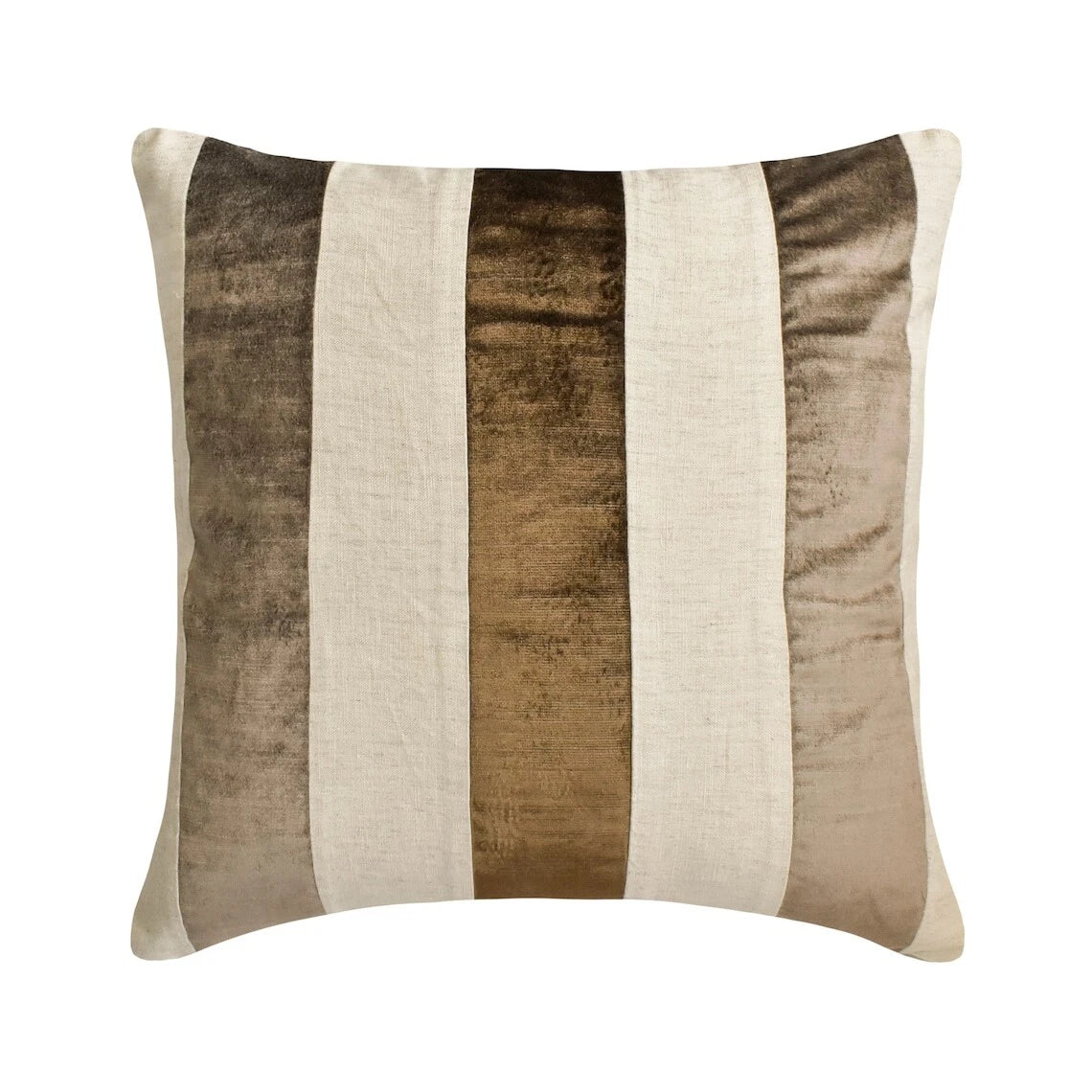 Square Couch Pillow Cover Brown 16"x16", Bed Decor velvet - Velvet Band Choco