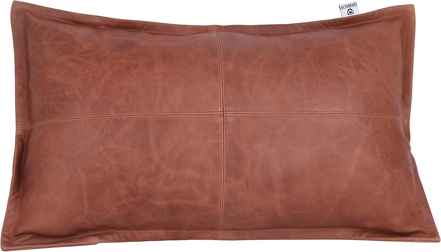 Natural lambskin leather Tan Antique Box Pillow Cover For Sofa Cushion & Bedroom