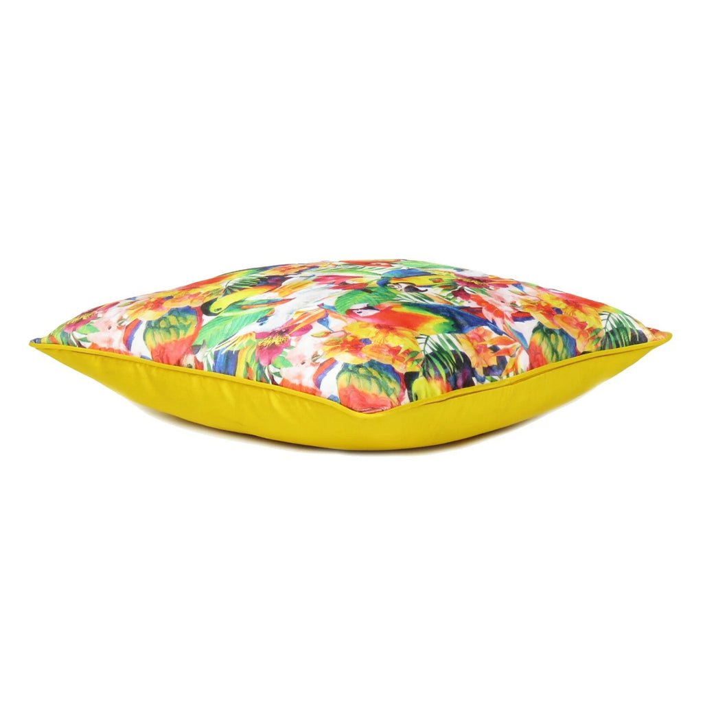 Multi Parrot Print Soft Velvet Cushion Cover Sofa Pillowcase with Zipper Closure