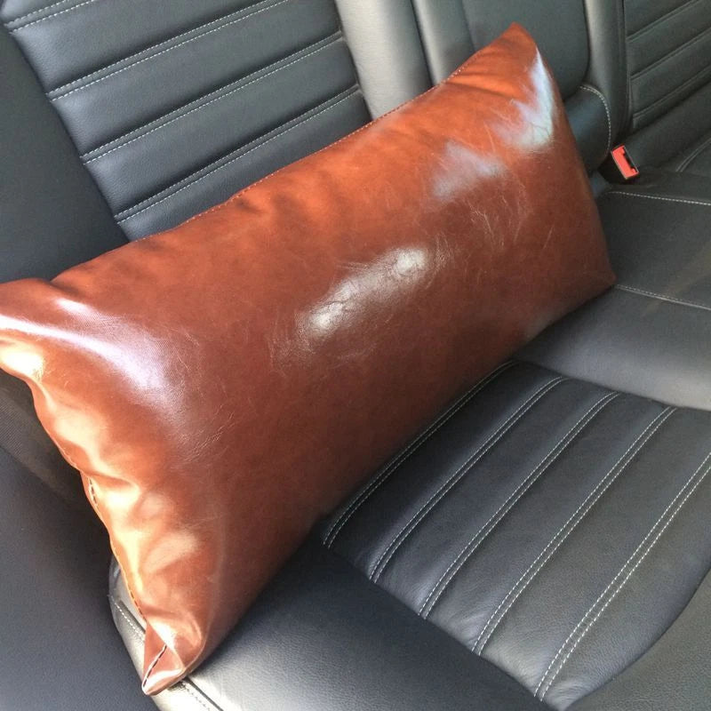Faux Leather Throw Pillow Case Square Luxury Cushion Covers Bar Sofa Home Decor