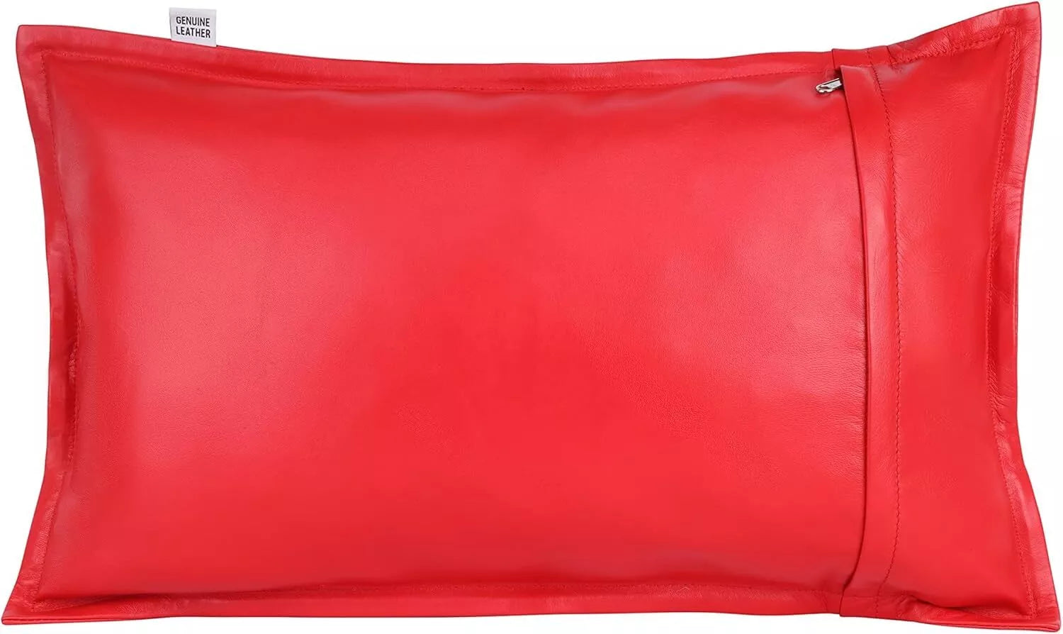 Luxury rectangular Leather Red Box Pillow Cover For Sofa Cushion Case & Home