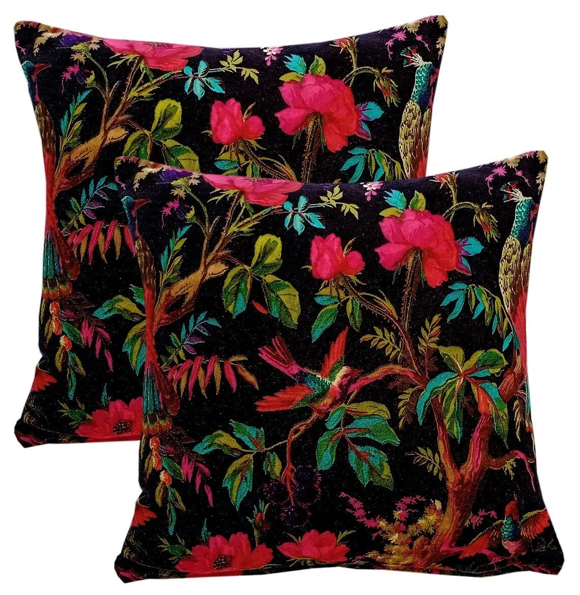 Indian Black Bird Velvet Cushion Cover Home Decor Sofa Decor Pillow Case Covers