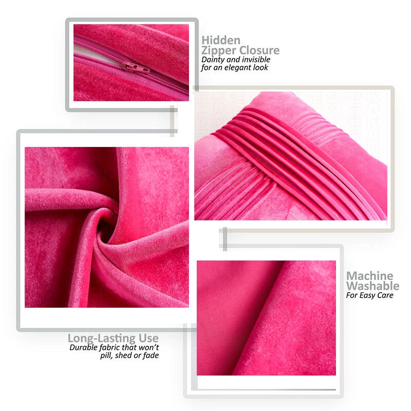 18x18" Velvet Throw Pillow Cover Sofa Car Throw Cushion Covers Home Decor 2 pk