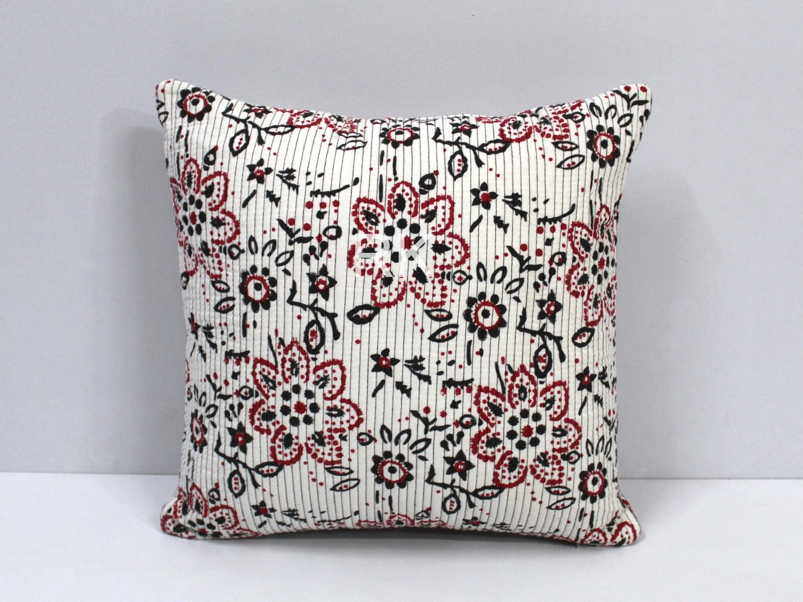 Pair Set Quilted Pillow Cover Case Couch Floral Cushion Cover Home Decorative