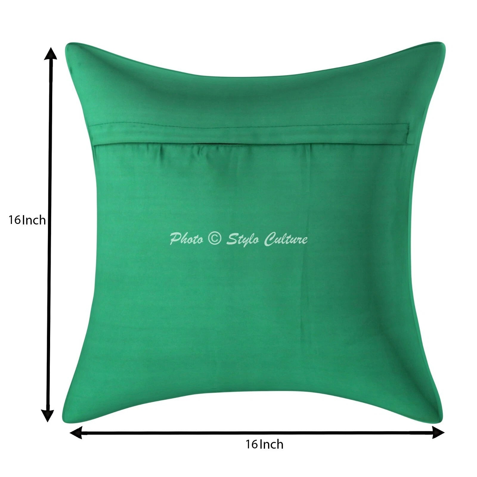 Peacock Brocade Cushion Cover Indian Handmade Throw Sofa Pillow Case Cover 12"