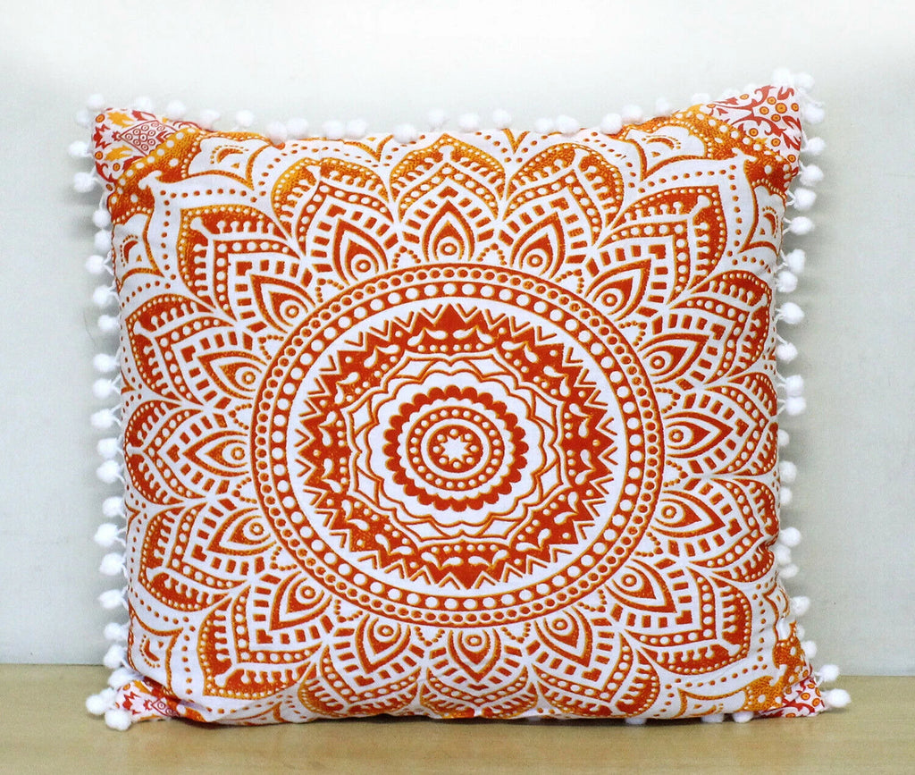 Set Of 2 Cotton Cushion Cover Mandala Couch Pillow Cases Home Decorative Pillows