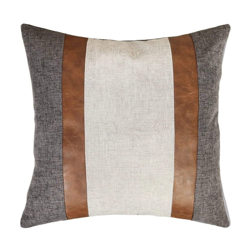 Cushion Covers, Patchwork Home Pillow Covers for Sofa Bed Leather Pillow Case