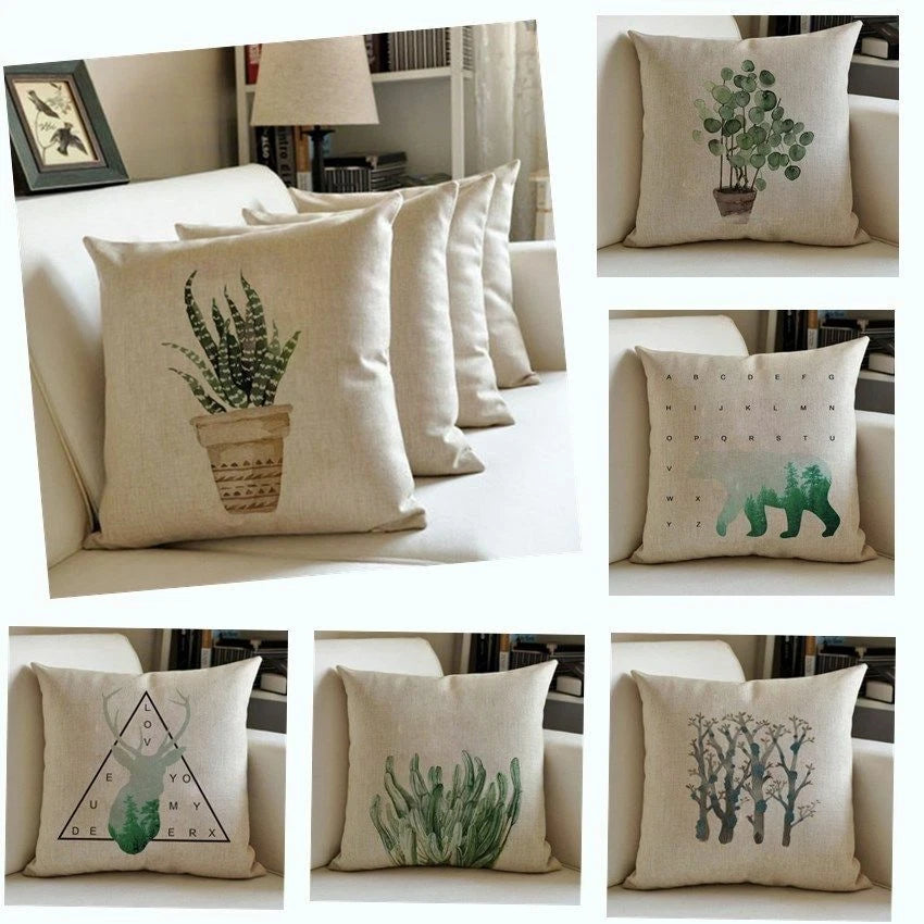 16"/18"/20" Linen Sublimation Blank Pillow Case Throw Cushion Cover Home Sofa