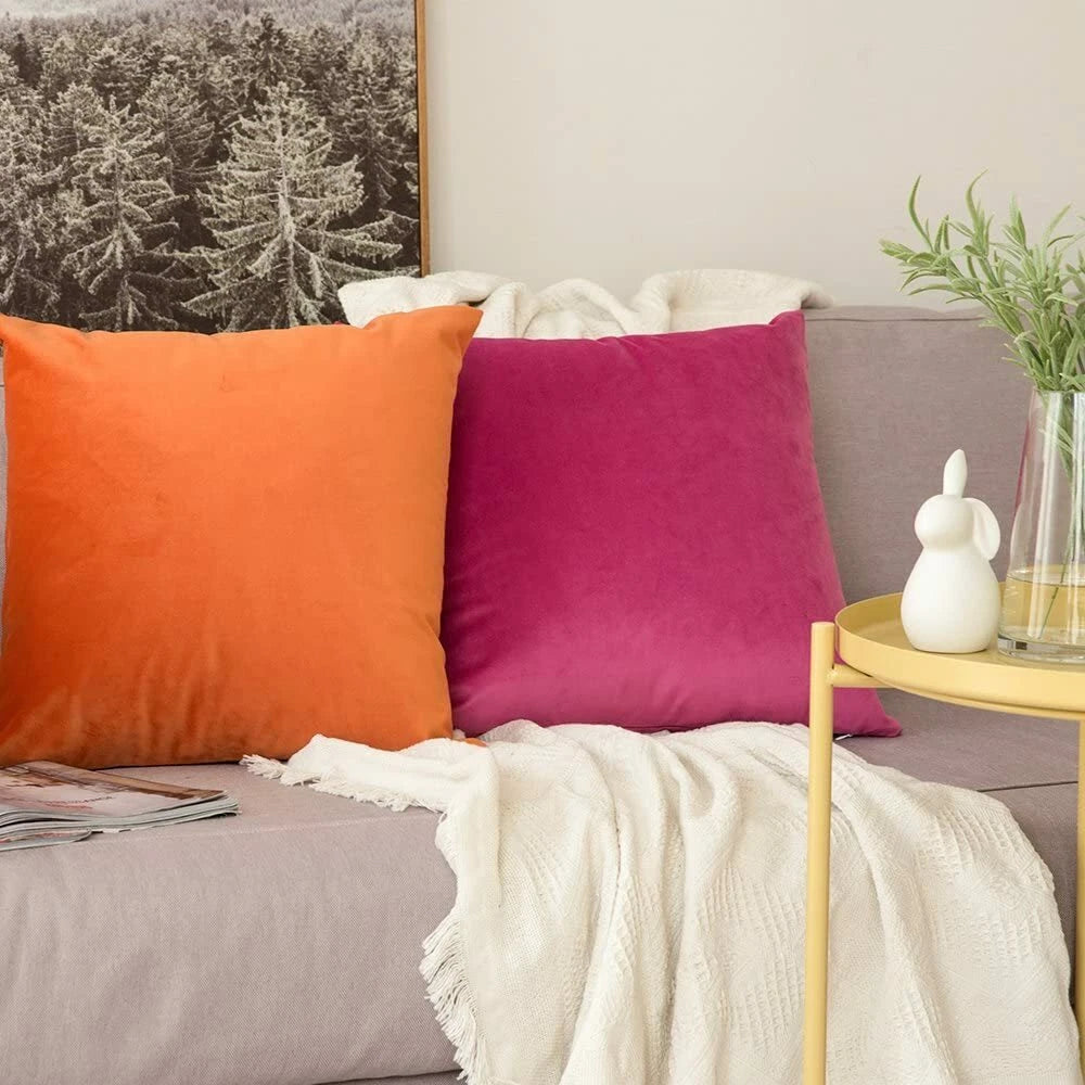 Simple Velvet Throw Cushion Cover Pillow Cover Pillowcase Home Sofa Car Decor