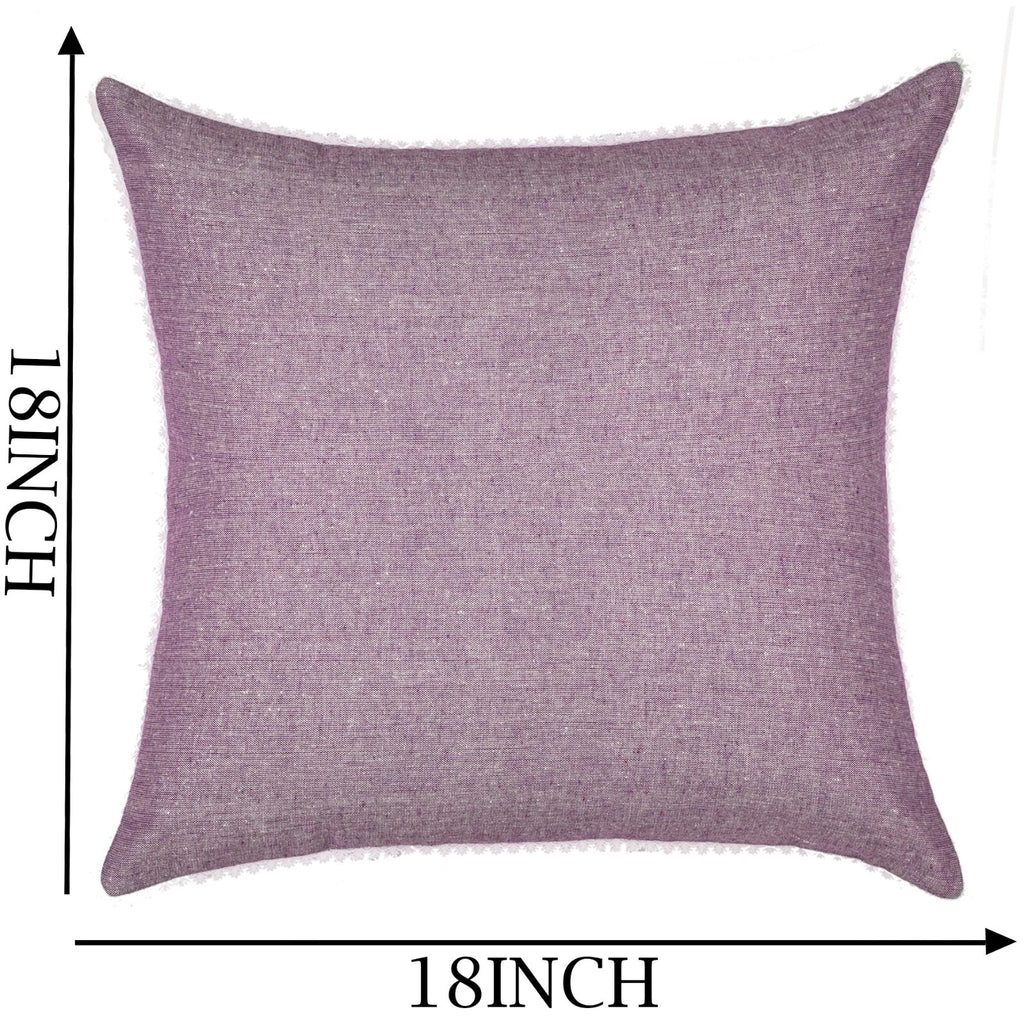 Cushion Cover Home Sofa Decor Cotton Throw Pillow Case Covers Solid with Lace S5
