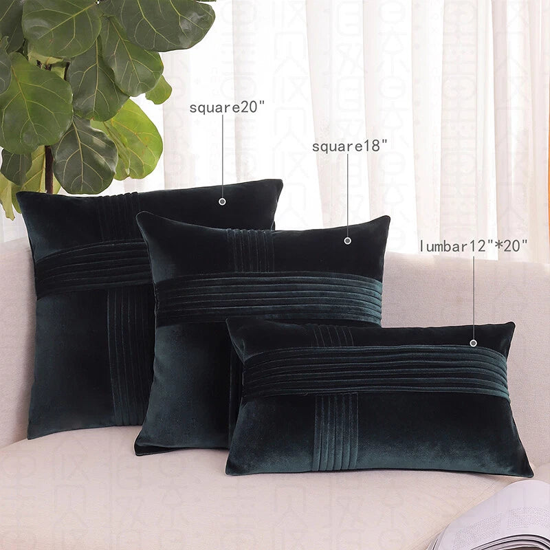 18x18" Velvet Throw Pillow Cover Sofa Car Throw Cushion Covers Home Decor 2 pk