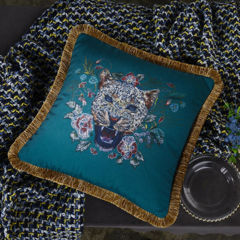 Fashion Velvet Bee Flower Cushion Cover Square Pillowcase For Sofa Bed Home