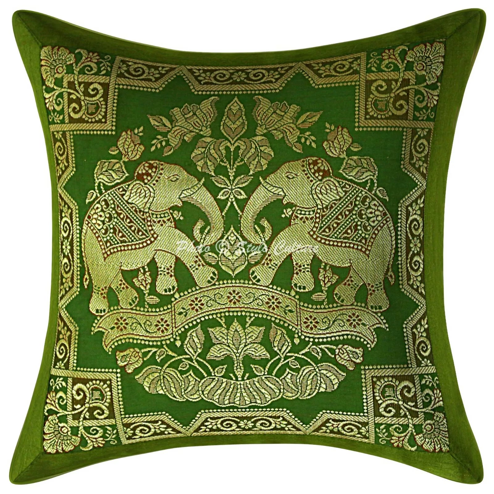 Indian Sofa Cushion Cover Handmade Brocade Silk Pillow Case Cover Throw 12 X 12"