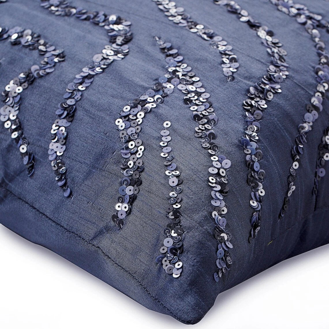 Square Sofa Cushion Case Blue 16"x16", Bed Decor Taffeta Fabric - Whirlpool