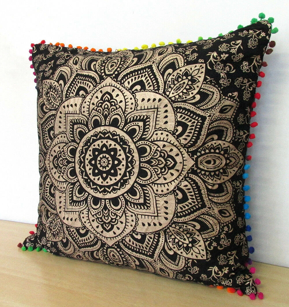Set Of 2 Cotton Cushion Cover Mandala Couch Pillow Cases Home Decorative Pillows