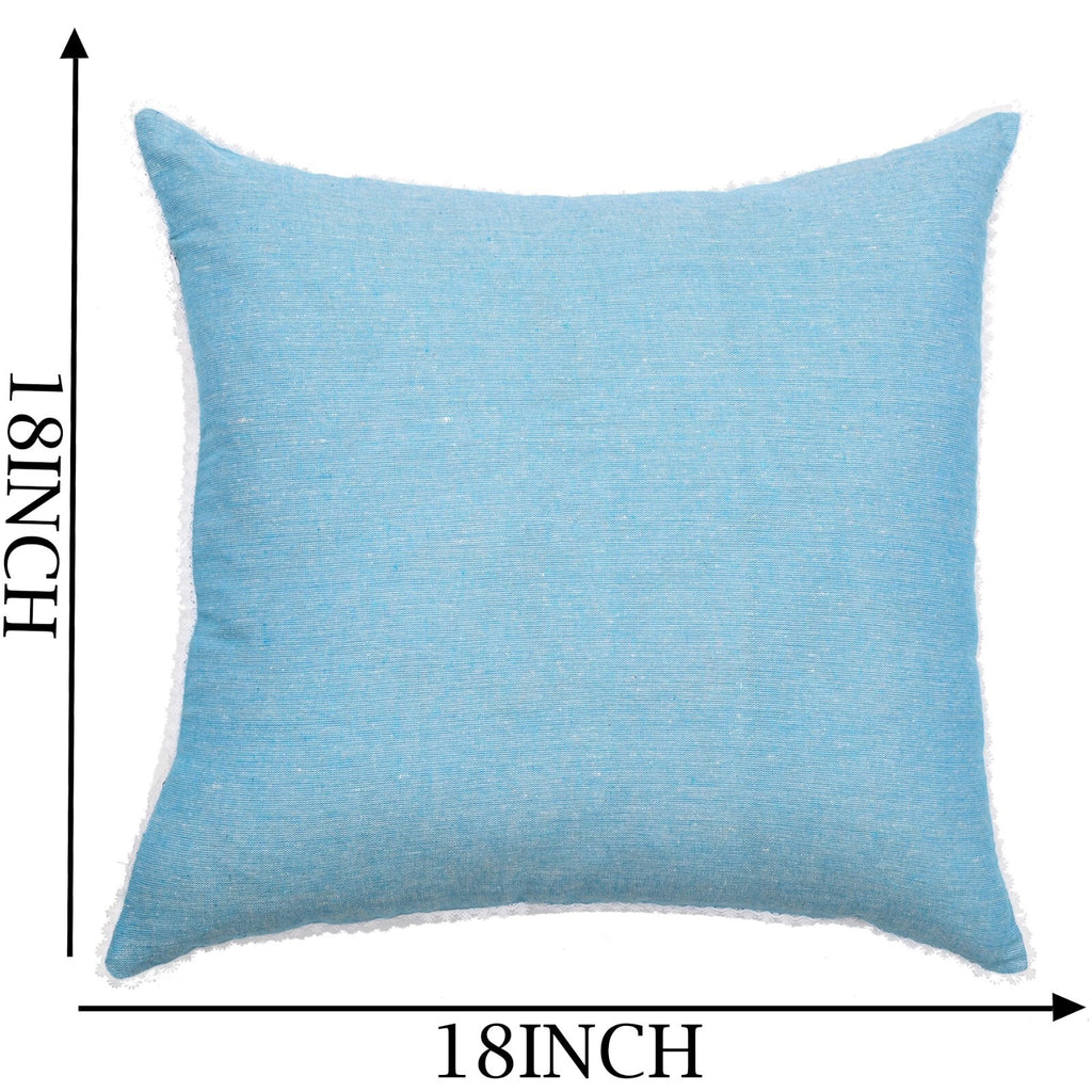 Cushion Cover Home Sofa Decor Cotton Throw Pillow Case Covers Solid with Lace S5