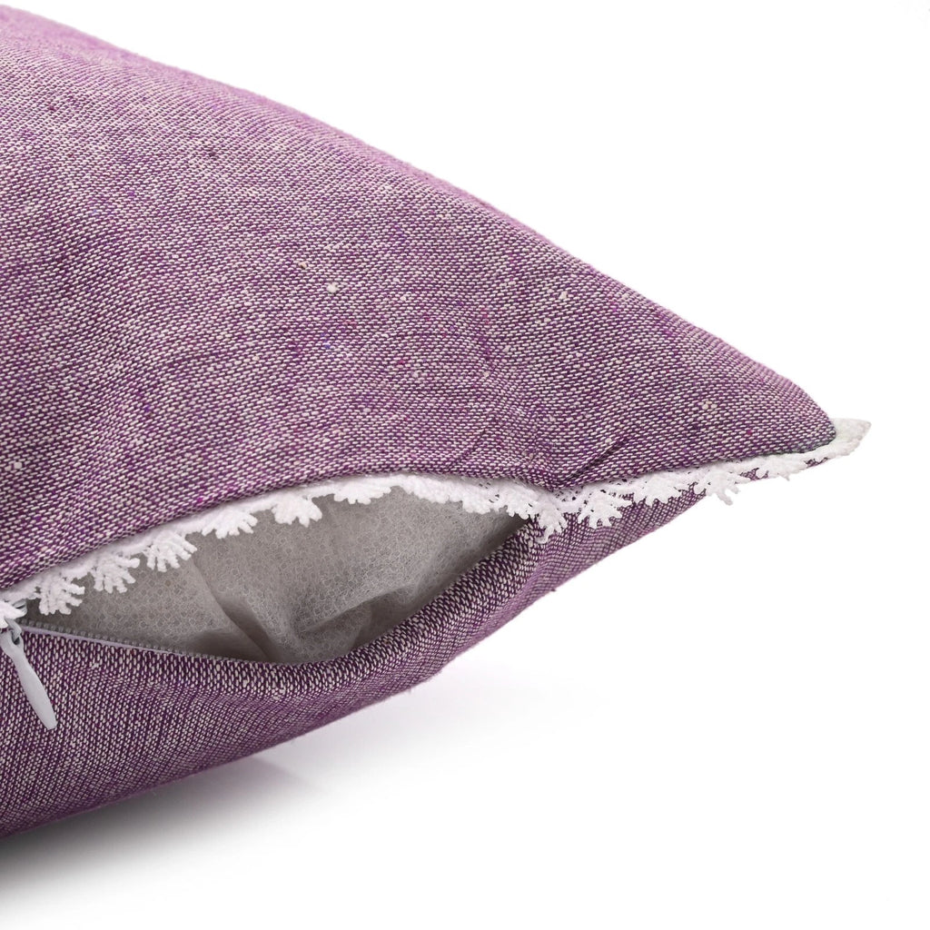 Cushion Cover Home Sofa Decor Cotton Throw Pillow Case Covers Solid with Lace S5
