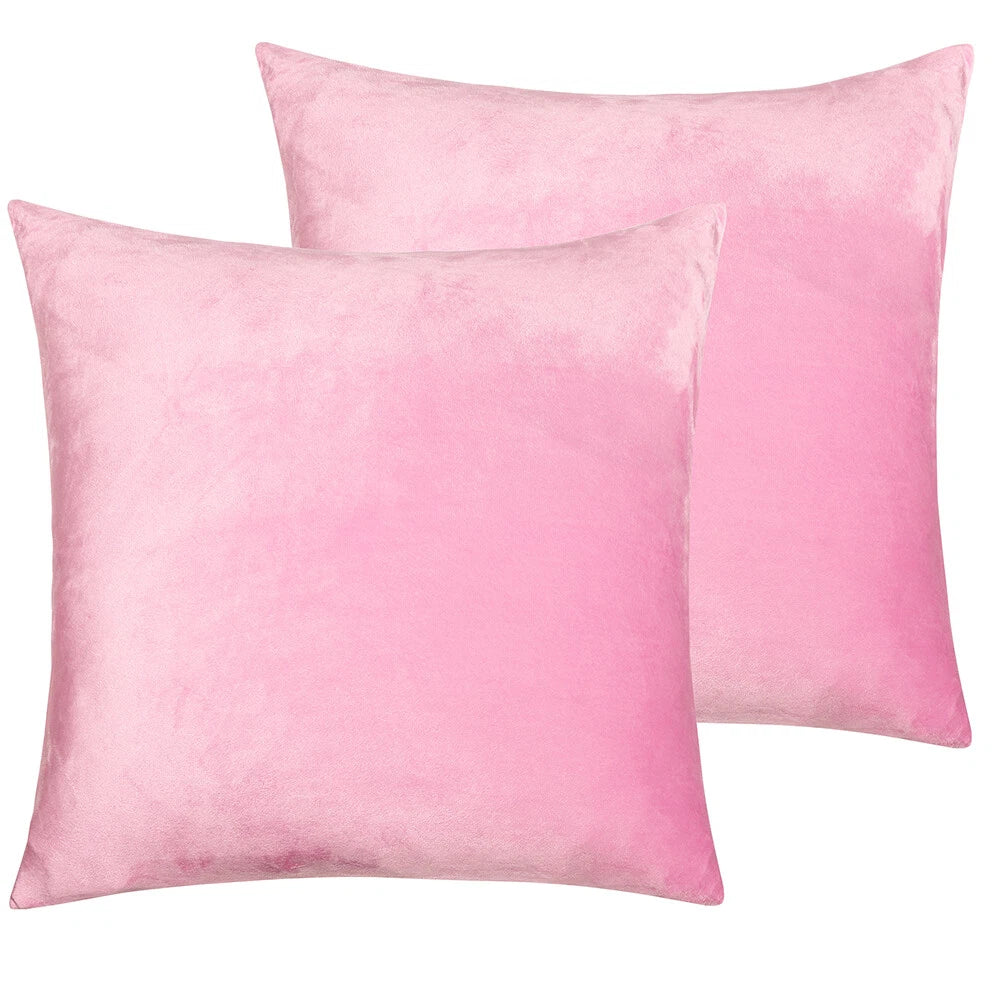 Pack of 2 Velvet Euro Square Throw Pillow Covers Sofa Home Decor Cushion Cover