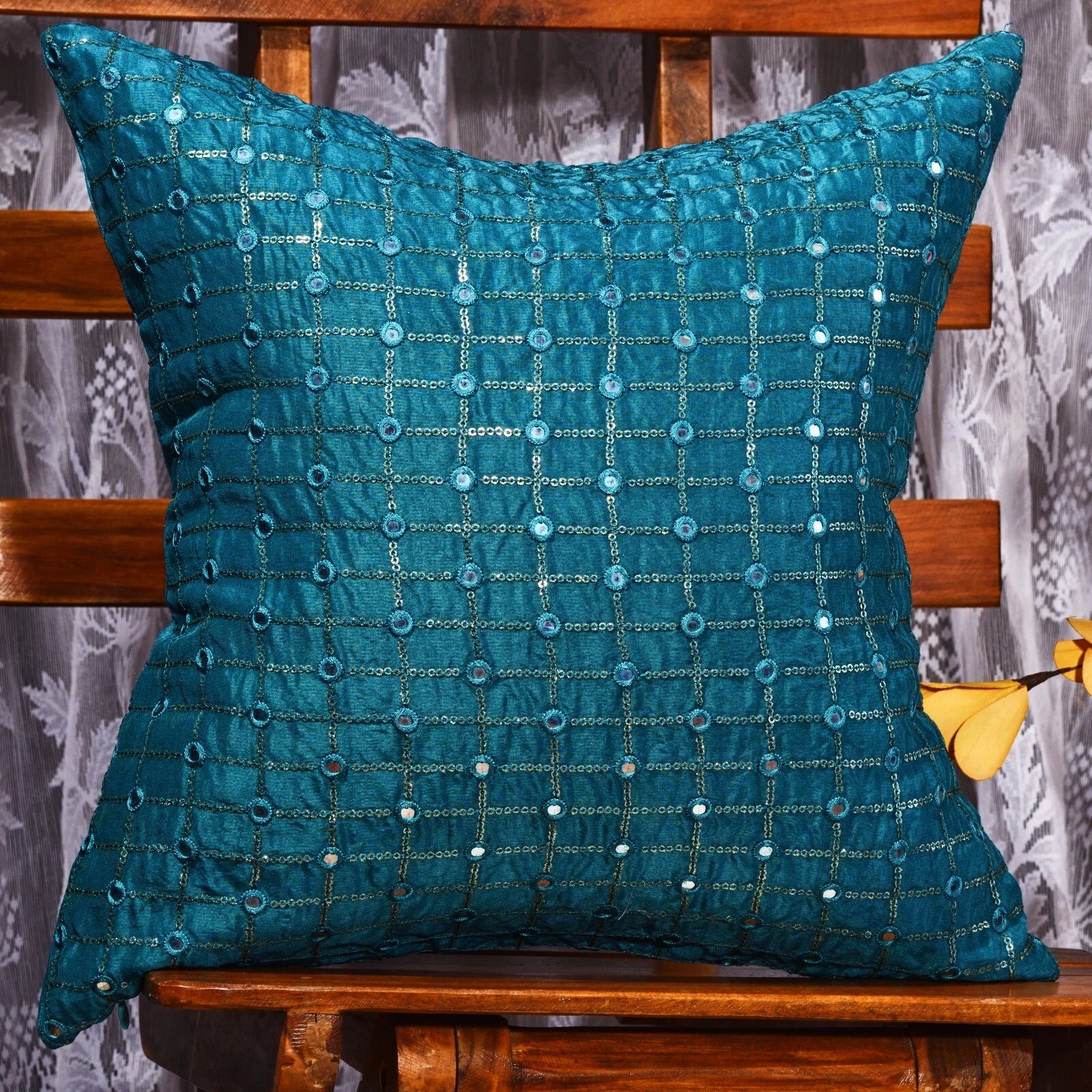 Decorative pillows for couch teal designer pillows embroidered pillow covers 2pc