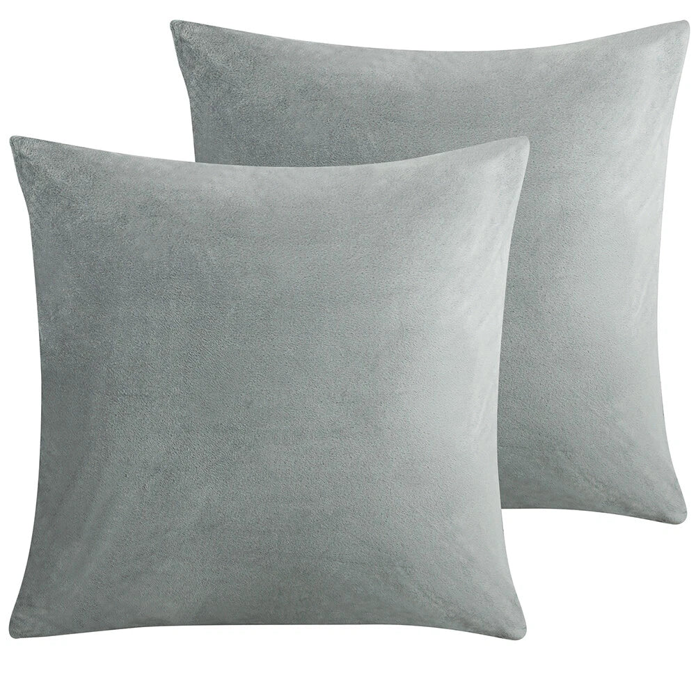 Pack of 2 Velvet Euro Square Throw Pillow Covers Sofa Home Decor Cushion Cover