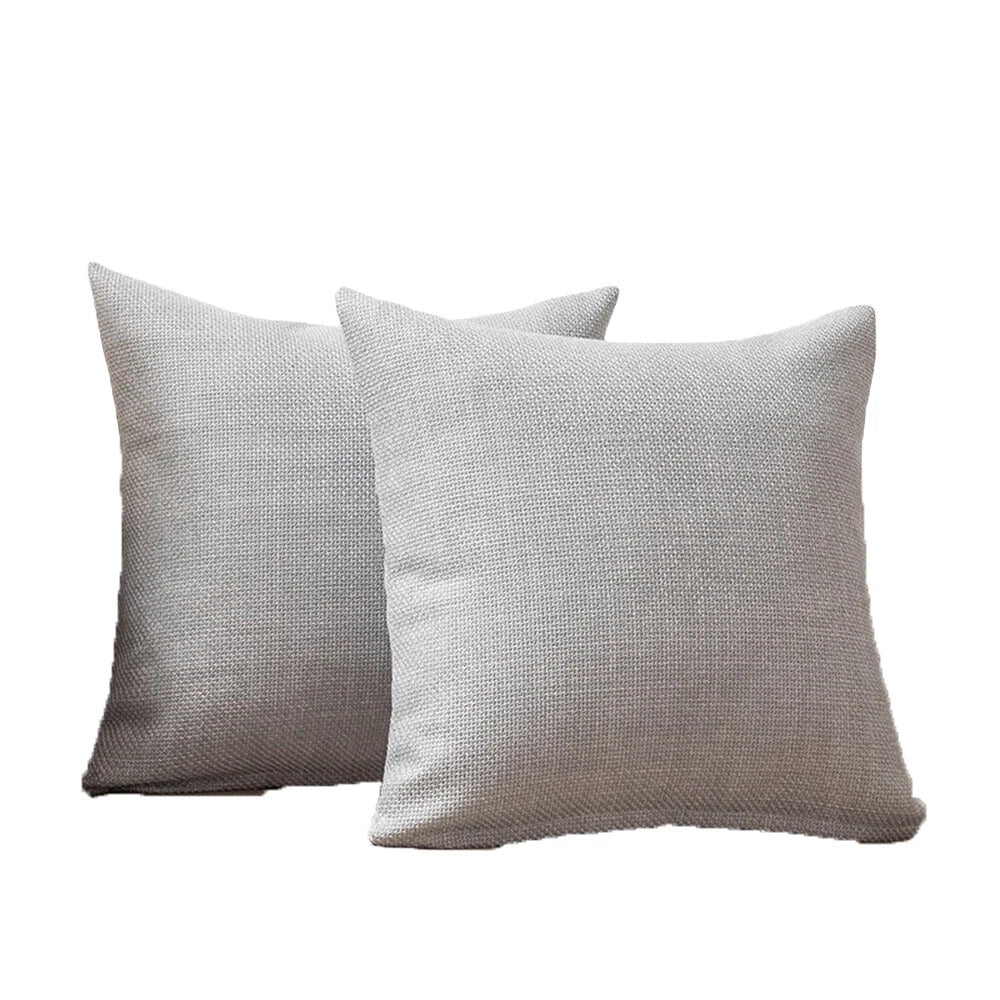 2 Packs Linen Cotton Cushion Cover Home Sofa Car Bed Office Throw Pillowcase