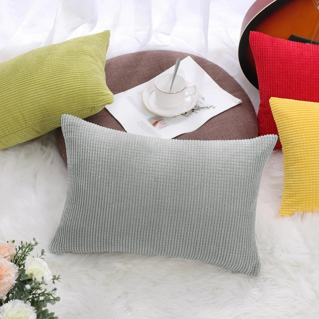 Set of 4 Corduroy Waist Throw Pillow Case Cushion Covers Home Sofa Bed