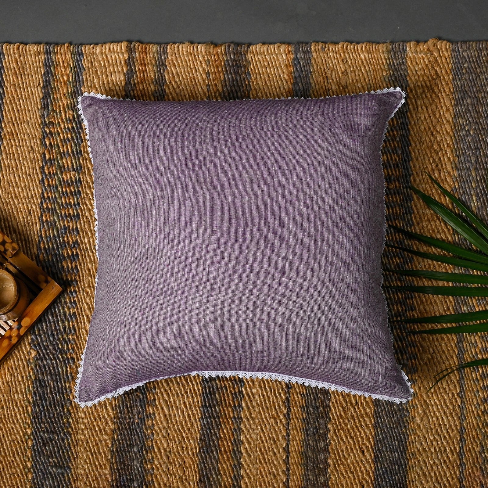 Cushion Cover Home Sofa Decor Cotton Throw Pillow Case Covers Solid with Lace S5