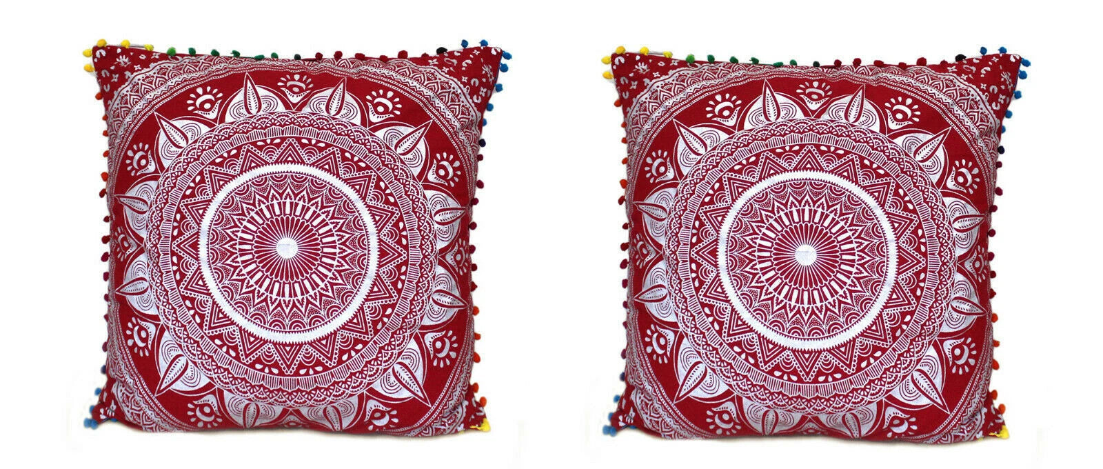 Set Of 2 Cotton Cushion Cover Mandala Couch Pillow Cases Home Decorative Pillows