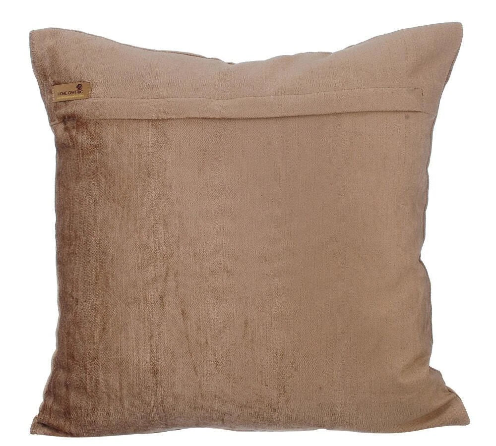 Decorative Sofa Pillow Case Beige 16"x16", Bed Decor Velvet - Blooming Tulips