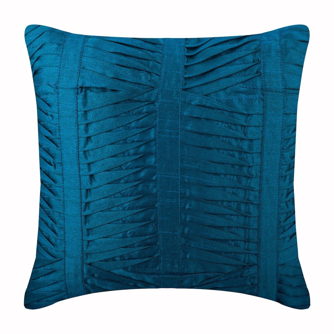 Decorative Couch Cushion Cover Blue 16"x16", Bed Decor Silk - Royal Blue Crest