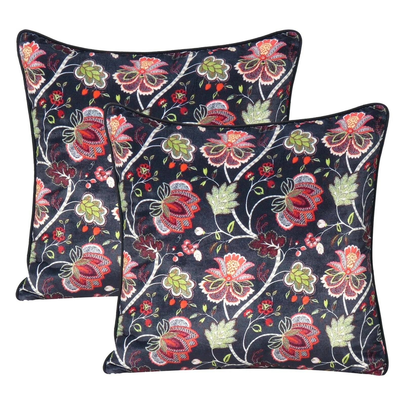 Velvet Cushion Cover Flower Print Throw Pillowcase Home Bed sofa Cozy Decorative