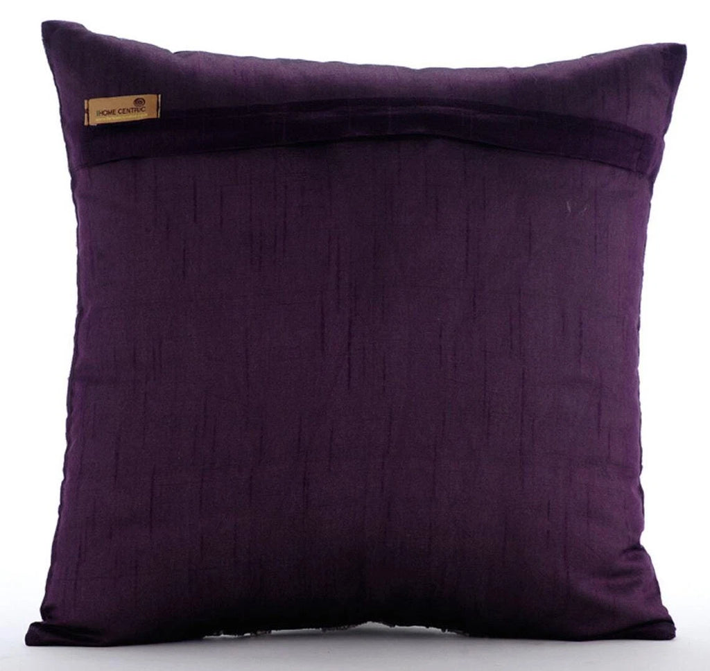 Sofa Cushion Case Purple 16"x16", Bed Decor Silk Geometric - Magical Chase