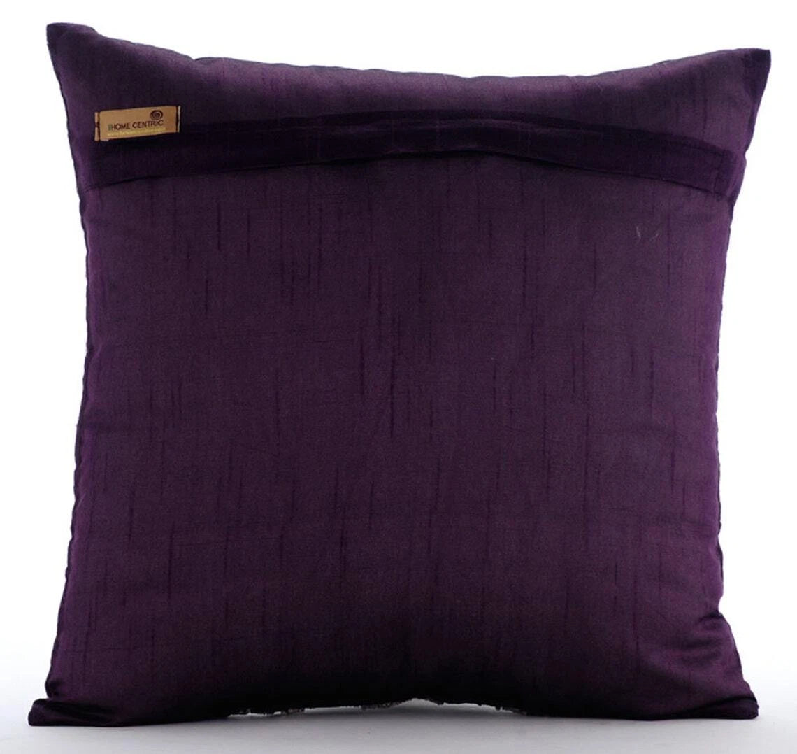 Sofa Cushion Case Purple 16"x16", Bed Decor Silk Geometric - Magical Chase