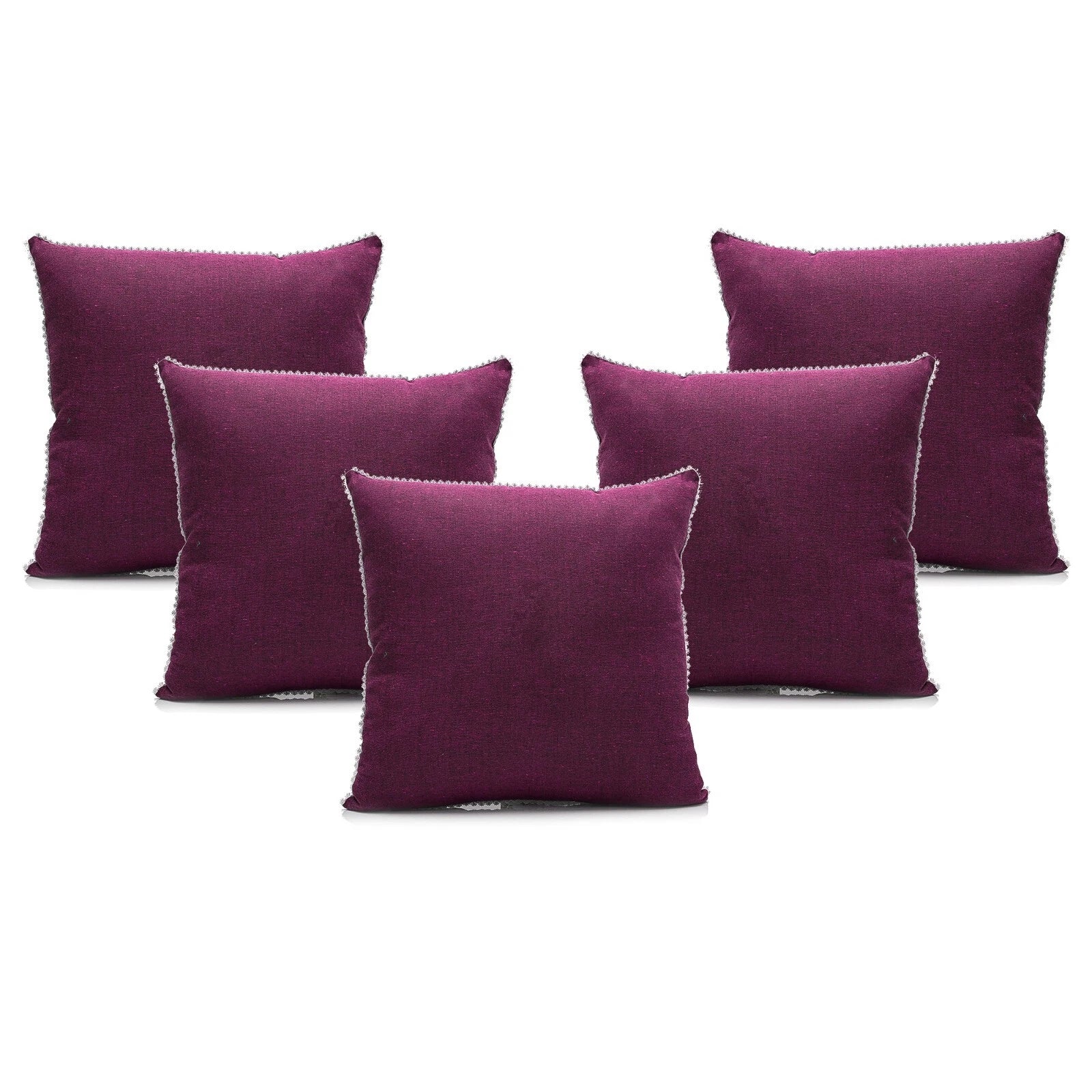 Cushion Cover Home Sofa Decor Cotton Throw Pillow Case Covers Solid with Lace S5