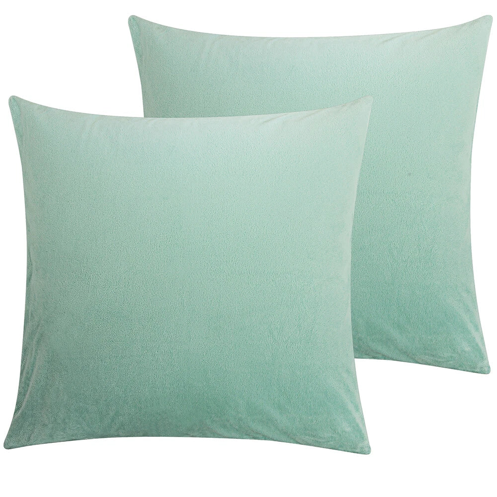 Pack of 2 Velvet Euro Square Throw Pillow Covers Sofa Home Decor Cushion Cover