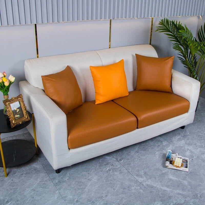 1 2 3 Seater Stretch Sofa Cushion Covers PU Leather Waterproof Couch Seat Cover
