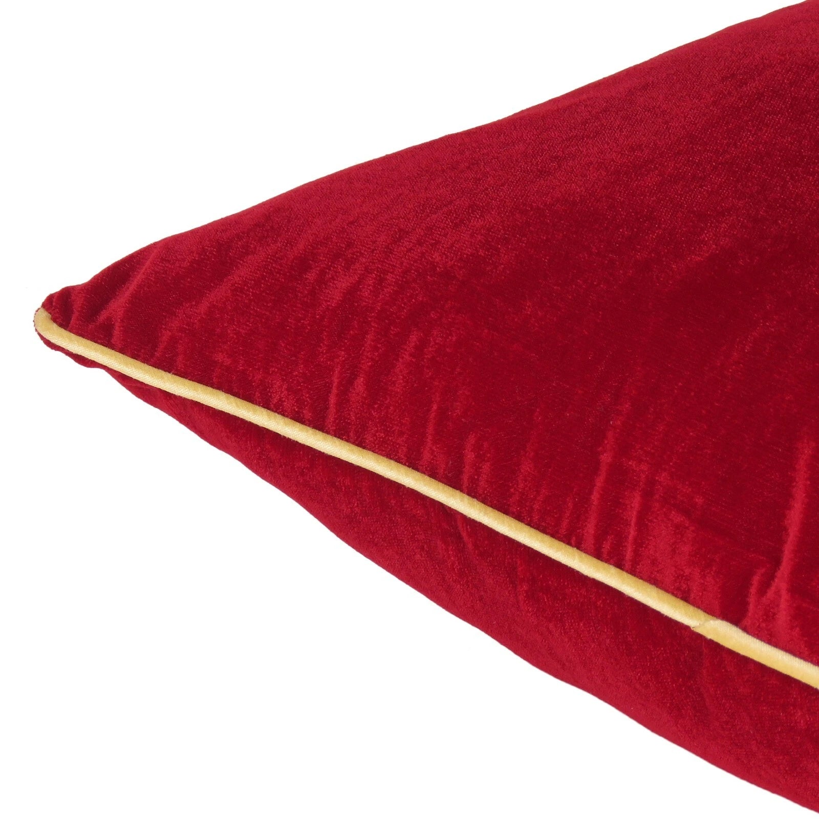 Maroon Velvet Pillowcase Couch Cushion Cover with Zipper Closure Piping Edge