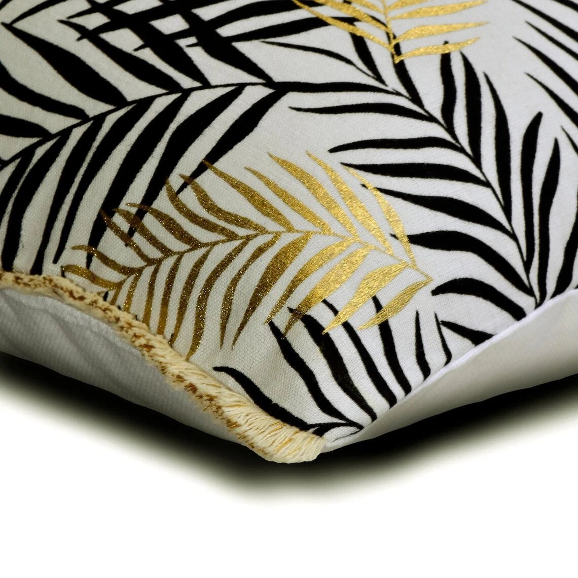 Couch Cushion Case Black 16"x16", Bed Decor Cotton Fabric - Leave A Gold