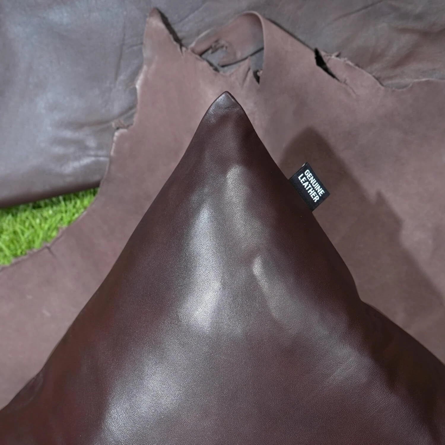 Dark Brown Color Lambskin 100% Genuine leathe Pillow Cover For Sofa Cushion Bed