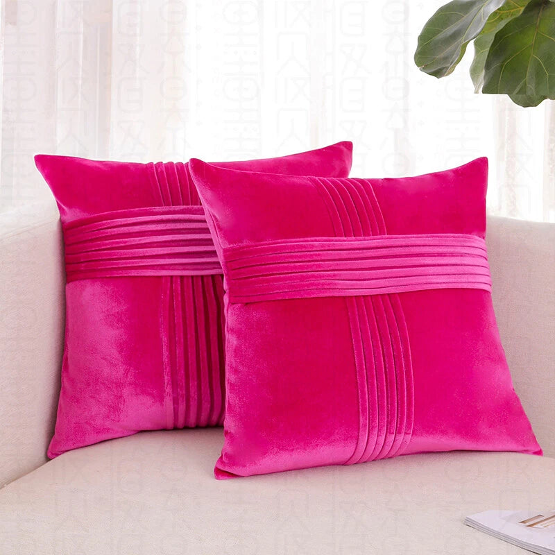 18x18" Velvet Throw Pillow Cover Sofa Car Throw Cushion Covers Home Decor 2 pk