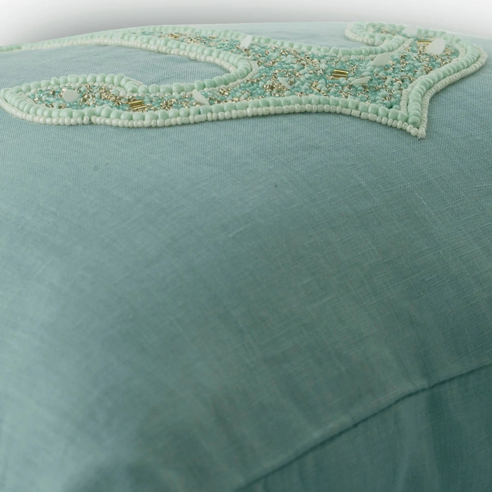 Decorative Sofa Pillow Case Blue 16"x16", Bed Decor Linen Fabric - Lost Anchor