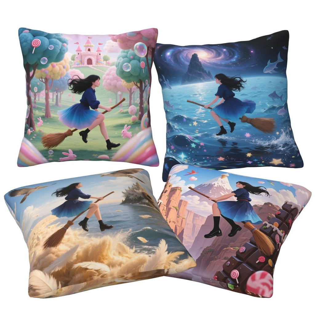 Set of 4 Sofa Throw Pillow Cover Couch Bed Cushion Cover Gift Dreamlike Decor