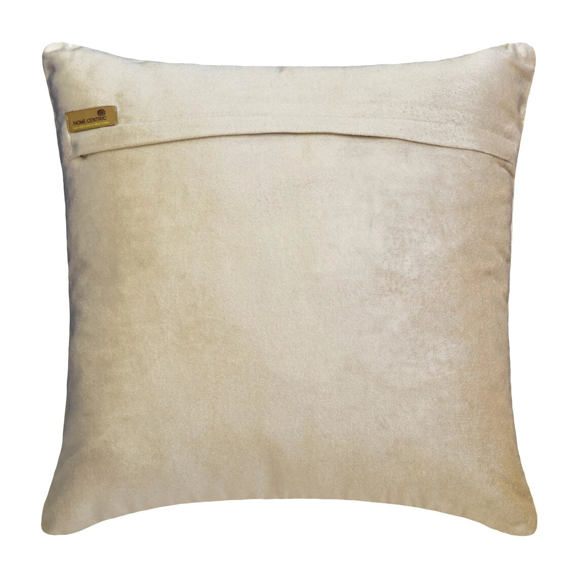 Square Couch Cushion Cover Ivory 16"x16", Bed Decor Velvet Beaded - Abigail