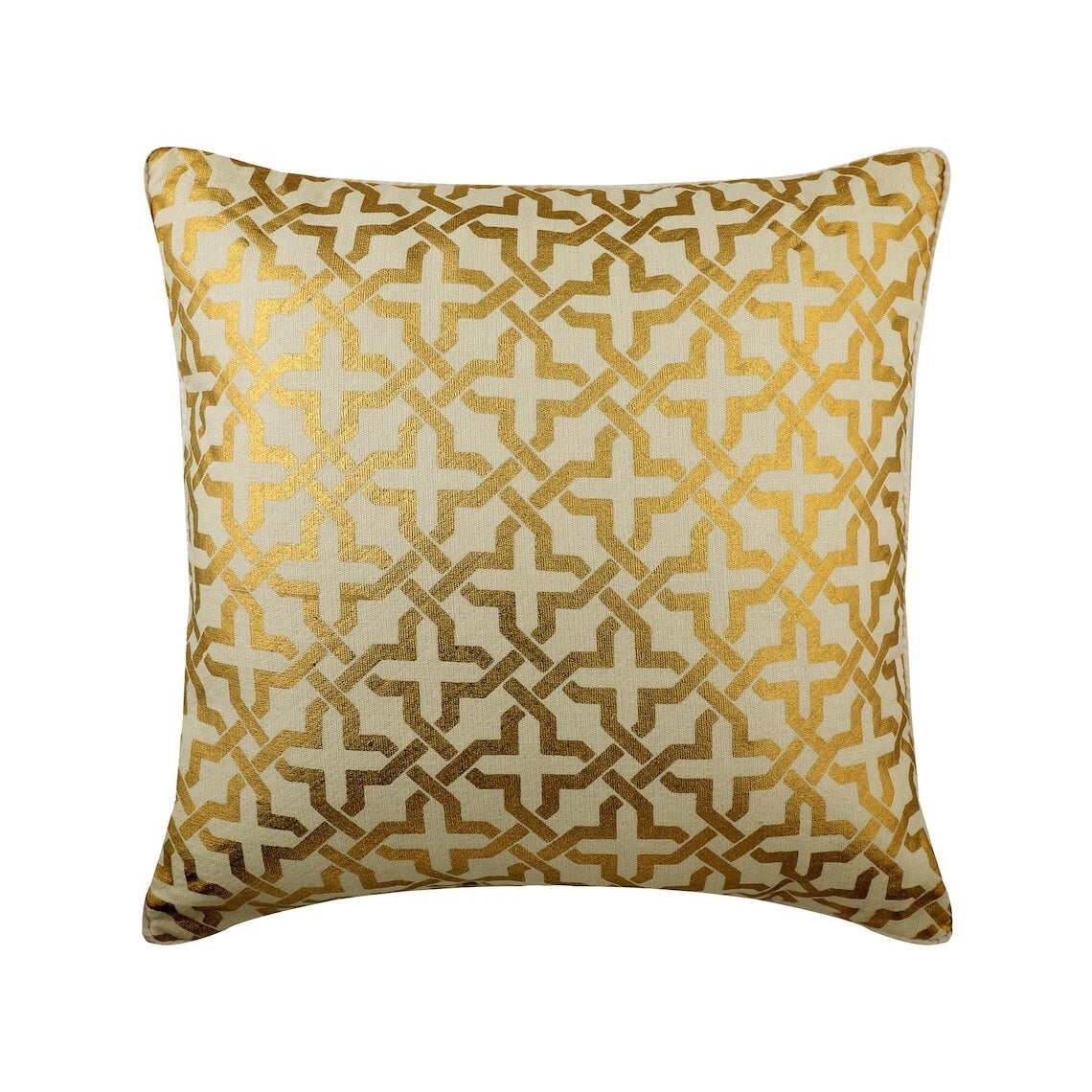 Sofa Pillow Case Gold 16"x16", Bed Decor Faux Suede Fabric - Gold Shine