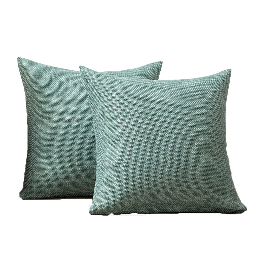 2 Packs Linen Cotton Cushion Cover Home Sofa Car Bed Office Throw Pillowcase