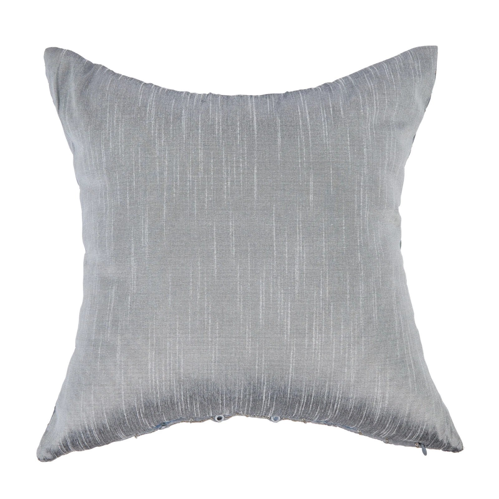 silver pillow cover for couch designer throw pillow embroidered pillow cover 2pc