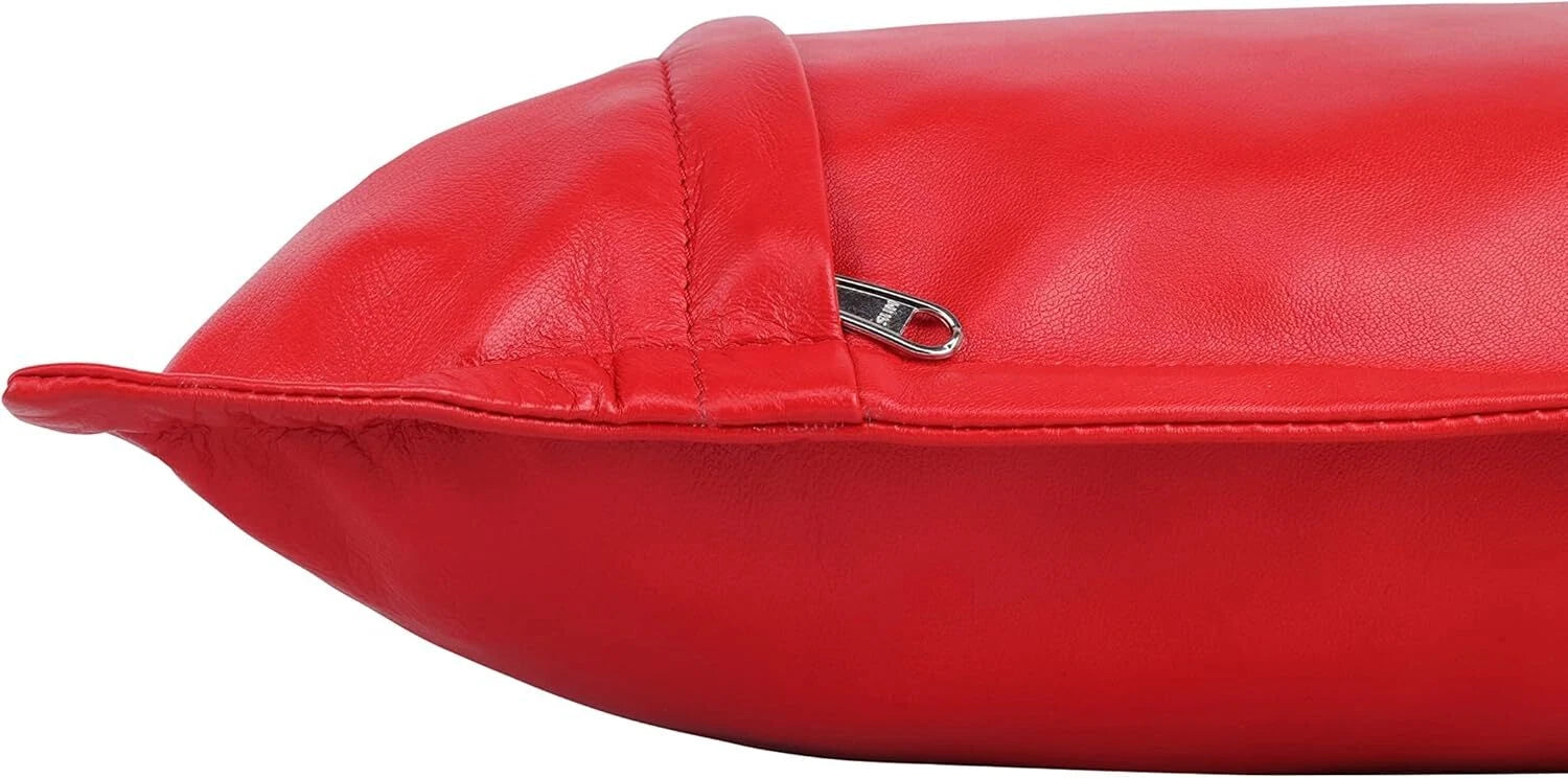 Luxury rectangular Leather Red Box Pillow Cover For Sofa Cushion Case & Home
