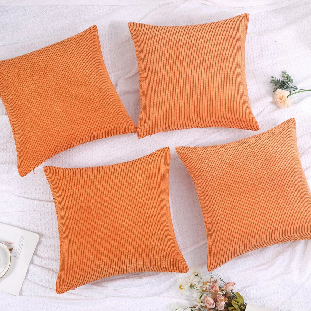Set of 4 Corduroy Waist Throw Pillow Case Cushion Covers Home Sofa Bed